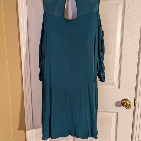 Symphony Deep Teal Cold Shoulder Lace Midi Dress - size 3 XL NWOT - Picture 5 of 8
